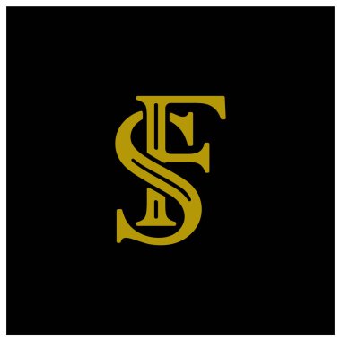 S ve T harflerinin yaratıcı tasarımı simgeler siyah arkaplan üzerinde izole