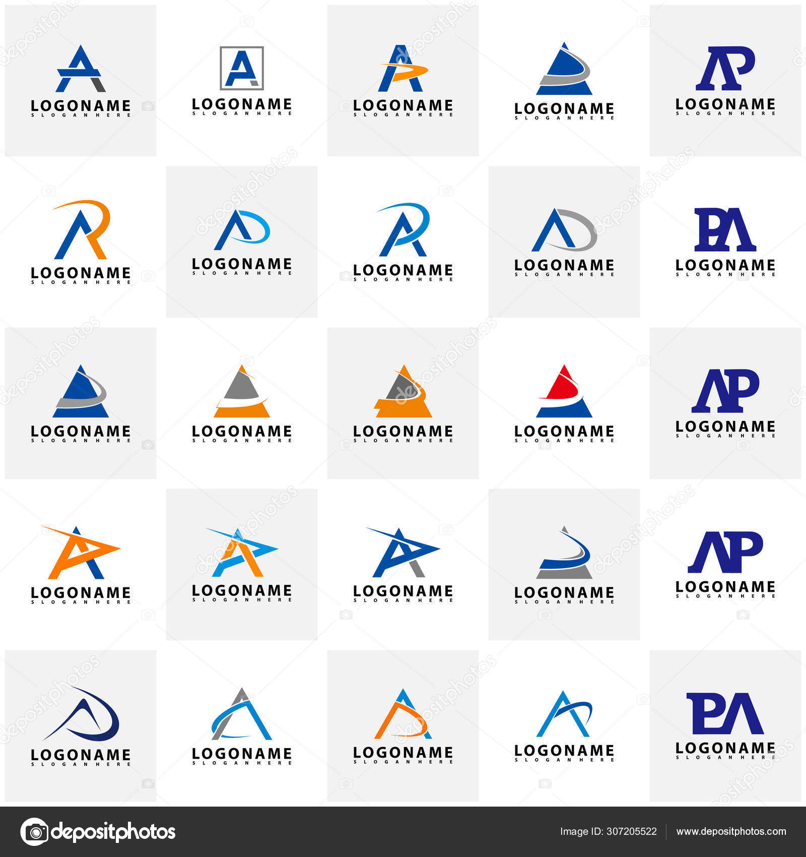 Conjunto de AP Carta Logo Diseño con Tipografía de moda moderna creativa,  AR Carta Logo vector . Vector de stock #307205522 de ©shuttersport, image size:1600x1700