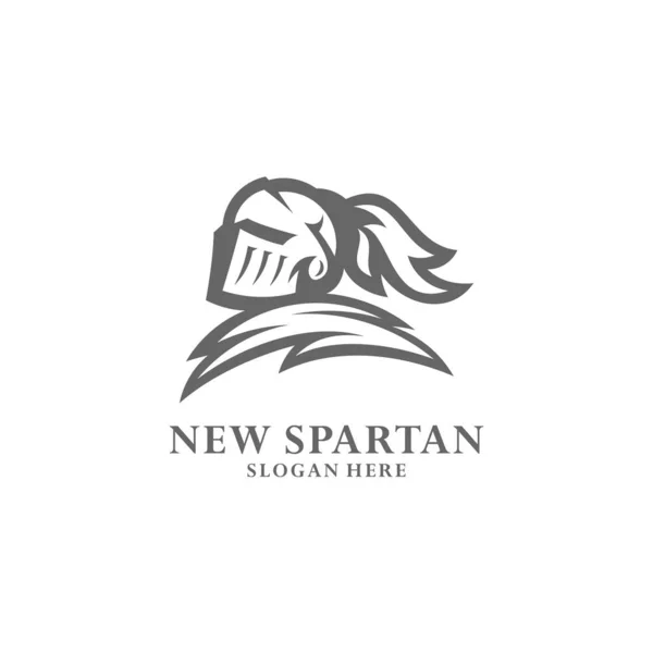Ilustración vectorial de diseño de logotipo guerrero espartano. Diseño del logo del equipo deportivo Guerreros . — Vector de stock