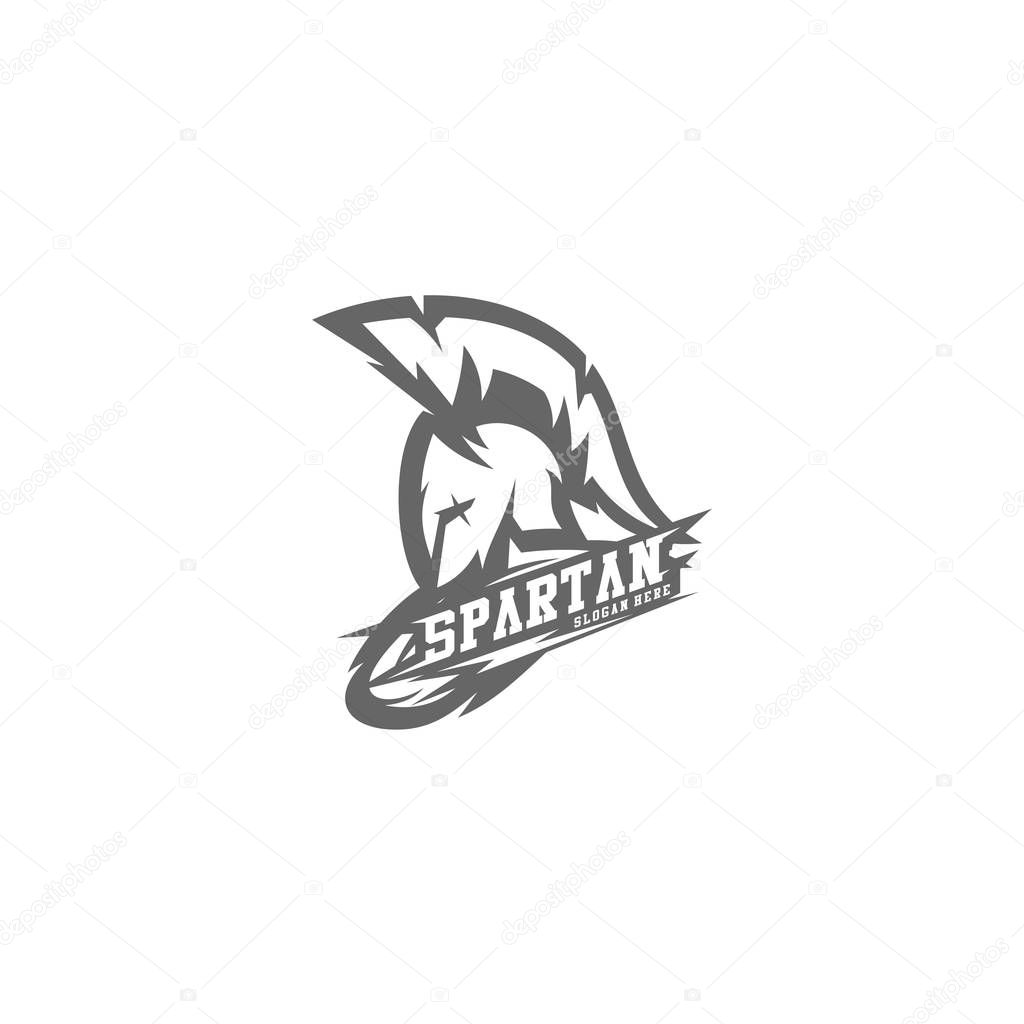 Spartan warrior logo design vector illustration. Warriors sport team logo design.