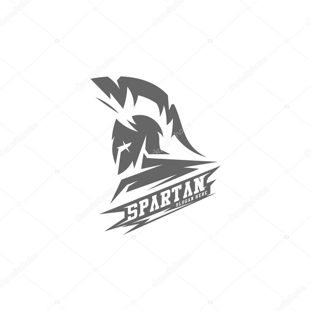 Spartan warrior logo design vector illustration. Warriors sport team logo design.