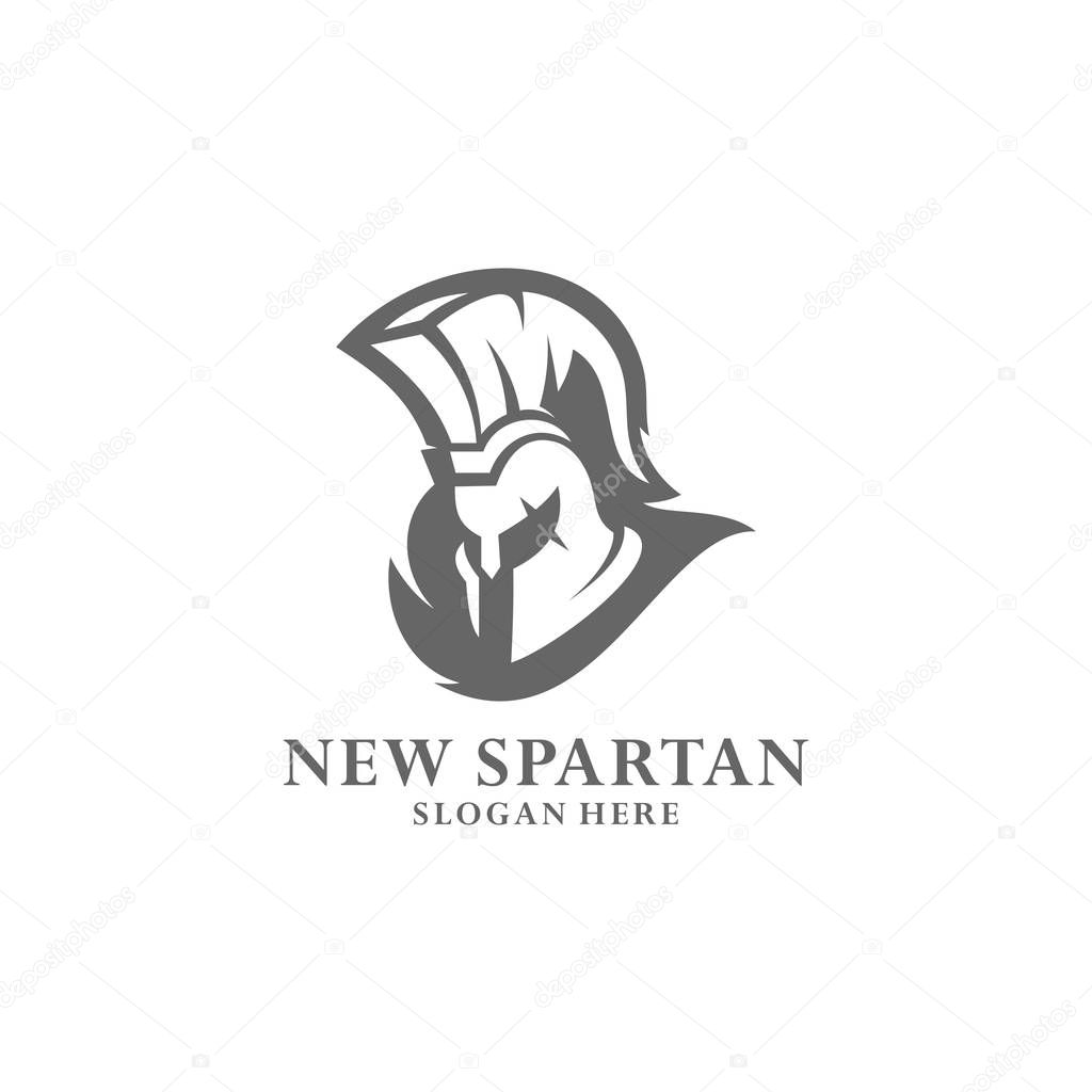 Spartan warrior logo design vector illustration. Warriors sport team logo design.