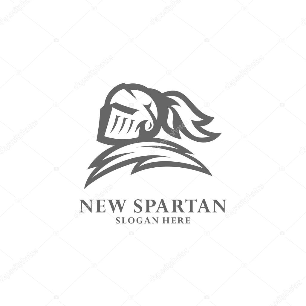 Spartan warrior logo design vector illustration. Warriors sport team logo design.