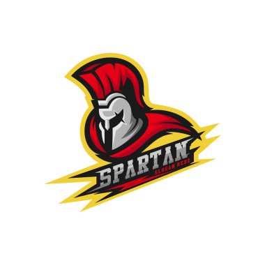 Spartan savaşçı logosu tasarım vektör illüstrasyon. Warriors spor takımı logo tasarımı.