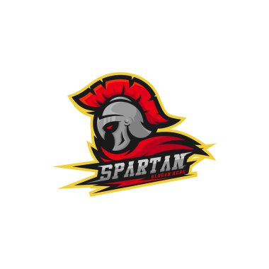 Spartan savaşçı logosu tasarım vektör illüstrasyon. Warriors spor takımı logo tasarımı.