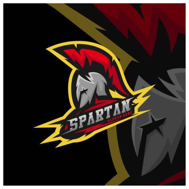 Spartan savaşçı logosu tasarım vektör illüstrasyon. Warriors spor takımı logo tasarımı.