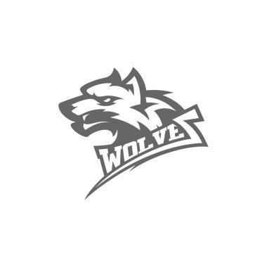 Bir spor takımı için modern profesyonel Wolf logosu. Kurt logosu vektör illüstrasyon.