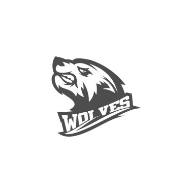 Bir spor takımı için modern profesyonel Wolf logosu. Kurt logosu vektör illüstrasyon.