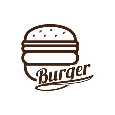 Gıda Burger logo vektör. Burger amblemi tasarımı. Gıda logosu vektör şablonu.