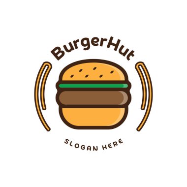 Gıda Burger logo vektör. Burger amblemi tasarımı. Gıda logosu vektör şablonu.