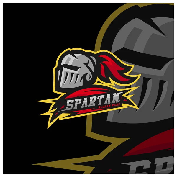 Spartan wojownik logo Projekt ilustracji wektorowych. Projekt logo drużyny sportowej Warriors. — Wektor stockowy