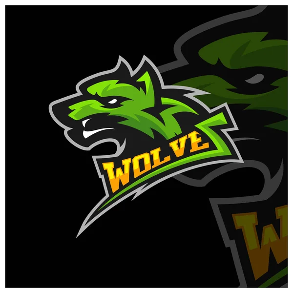 Logo lupo professionale moderno per una squadra sportiva. Logo Wolf vettoriale illustrazione . — Vettoriale Stock