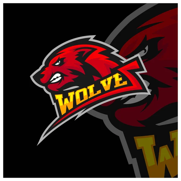 Nowoczesne profesjonalne logo Wolf dla drużyny sportowej. Wilk logo wektor ilustracja. — Wektor stockowy