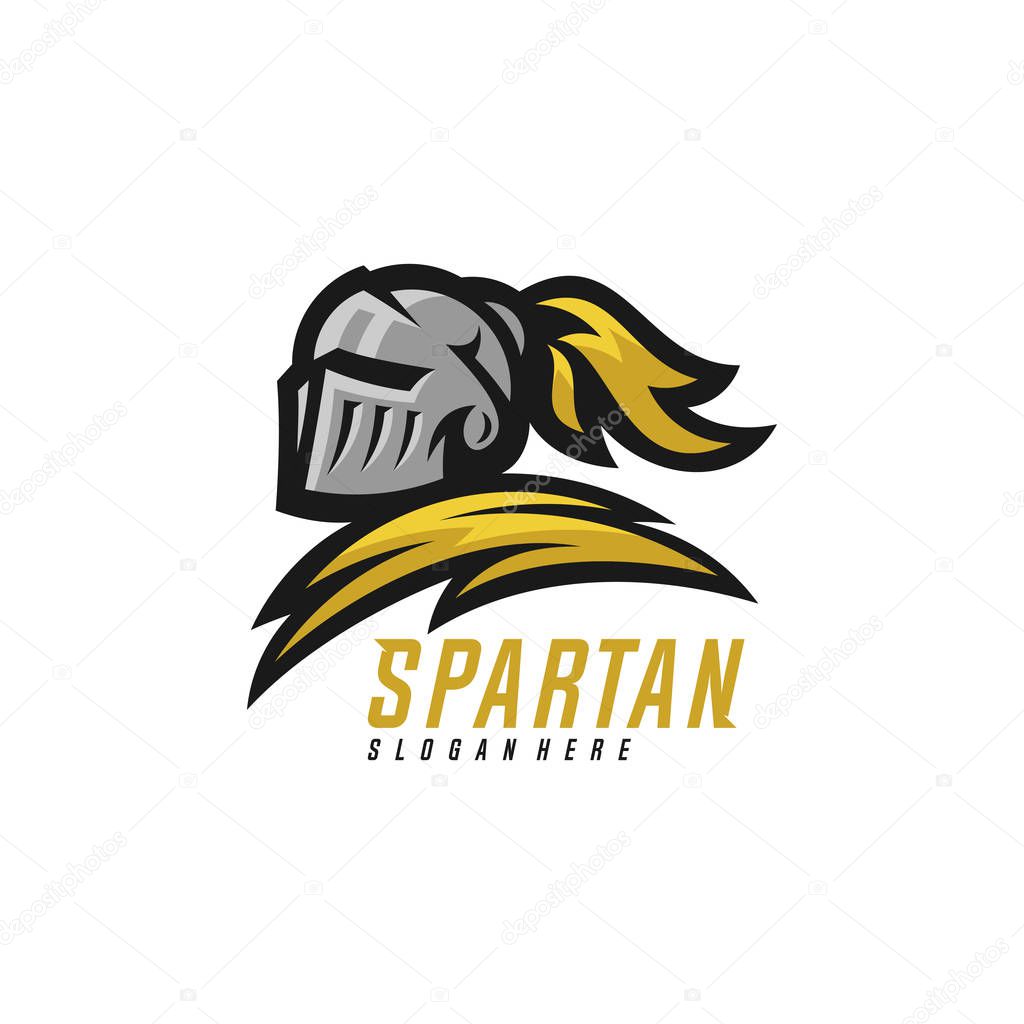 Spartan warrior logo design vector illustration. Warriors sport team logo design.