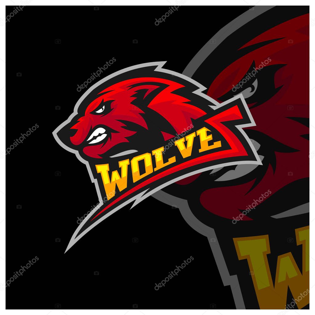 Modern professional Wolf logo for a sport team. Wolf logo vector illustration.