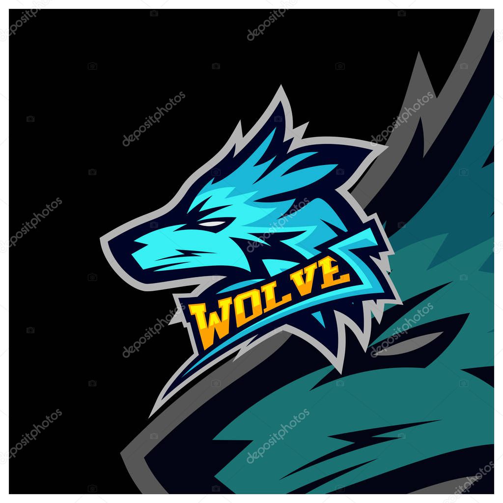 Modern professional Wolf logo for a sport team. Wolf logo vector illustration.