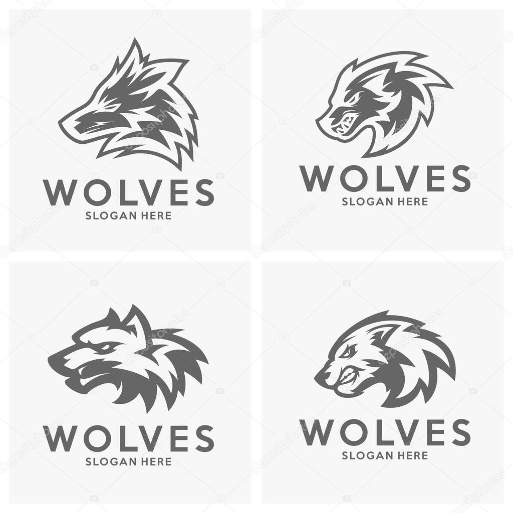 Modern professional Wolf logo for a sport team. Wolf logo vector illustration.
