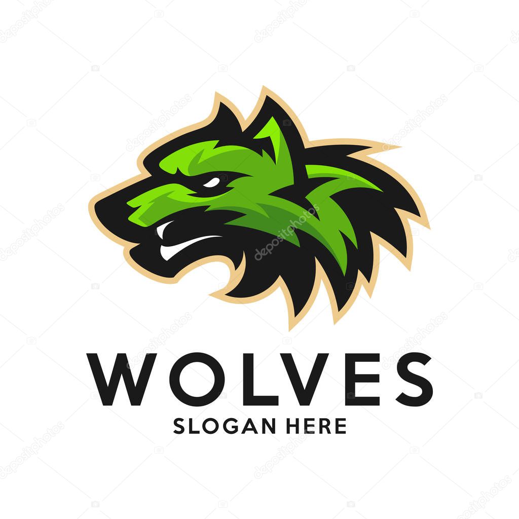 Modern professional Wolf logo for a sport team. Wolf logo vector illustration.