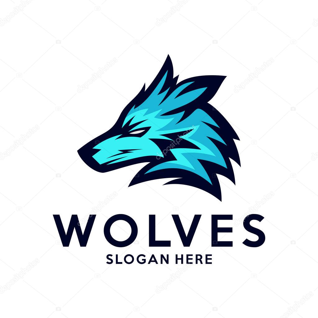 Modern professional Wolf logo for a sport team. Wolf logo vector illustration.