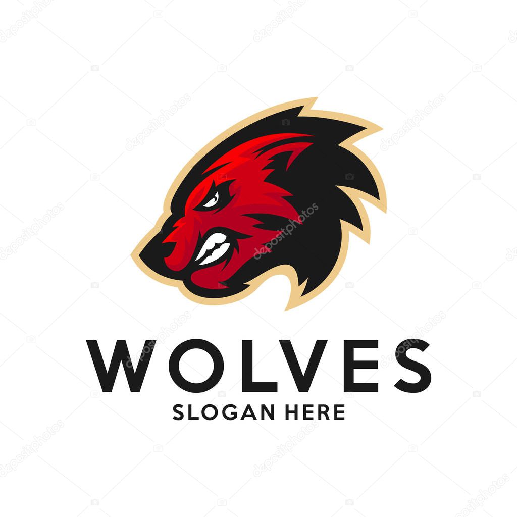 Modern professional Wolf logo for a sport team. Wolf logo vector illustration.