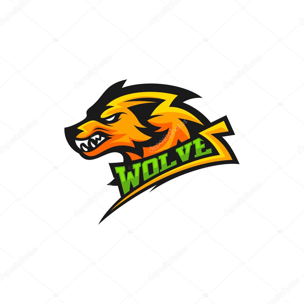 Modern professional Wolf logo for a sport team. Wolf logo vector illustration.