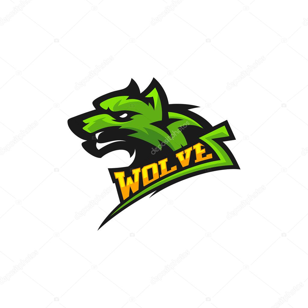Modern professional Wolf logo for a sport team. Wolf logo vector illustration.