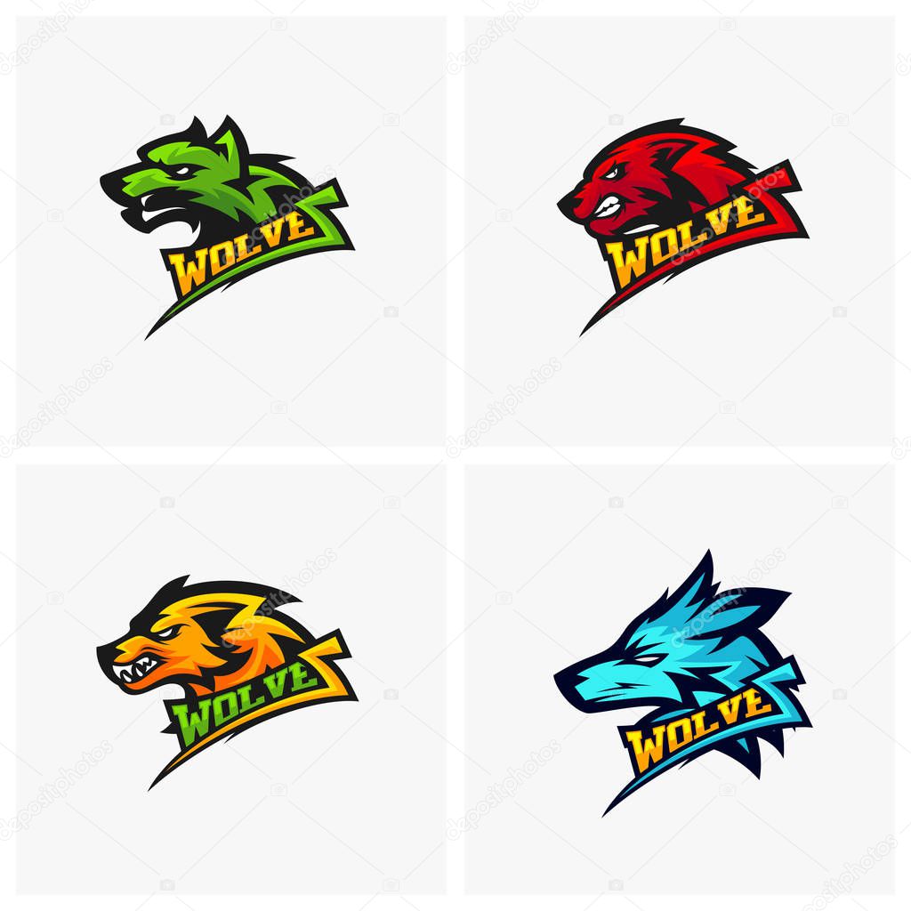 Modern professional Wolf logo for a sport team. Wolf logo vector illustration.