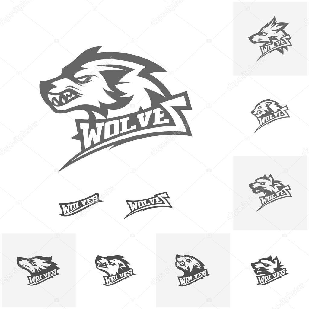 Modern professional Wolf logo for a sport team. Wolf logo vector illustration.