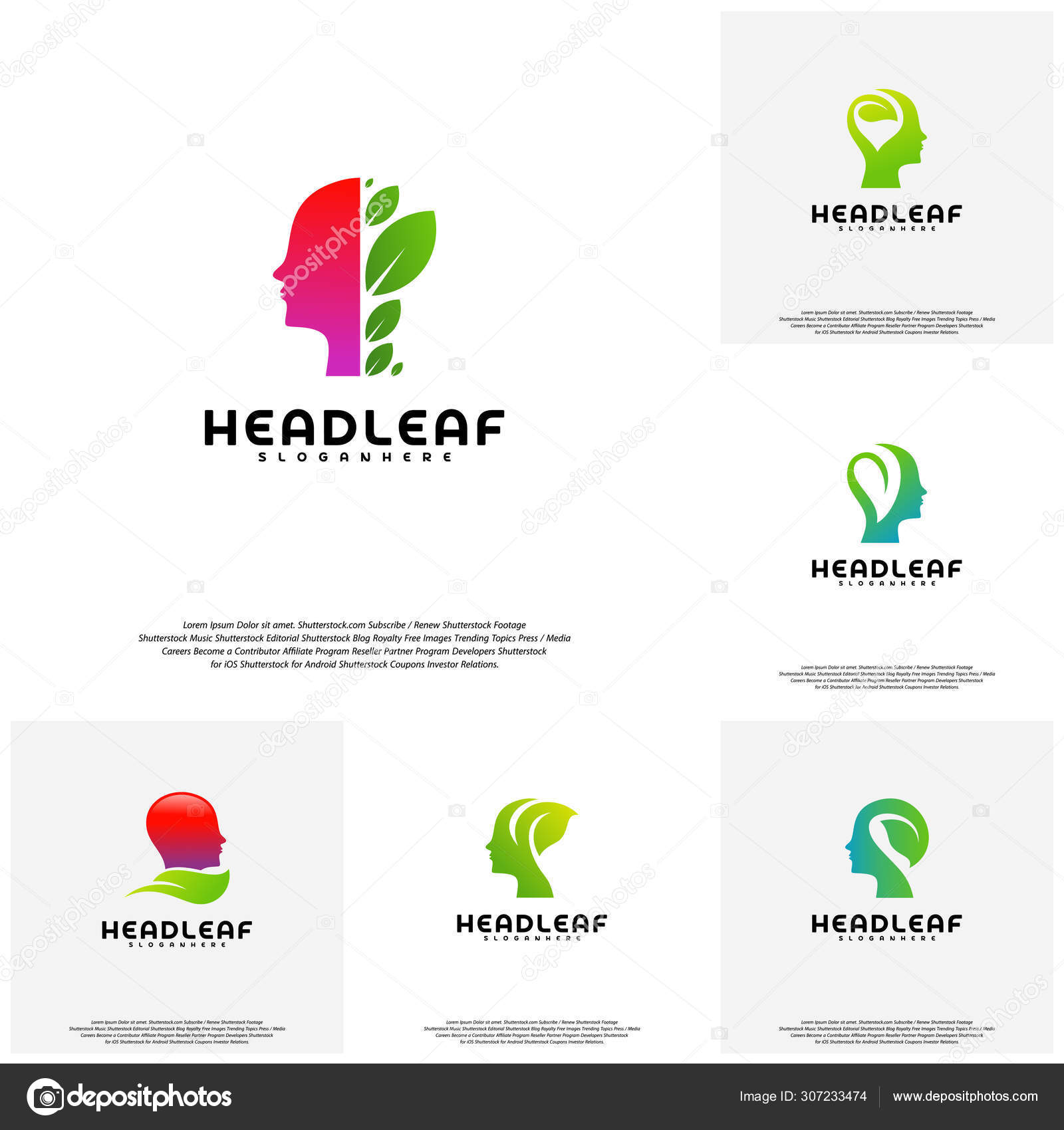 Collection Nature Head Science Logo Vector Head Intelligence Logo Designs Concept Vector Stock Vector C Shuttersport