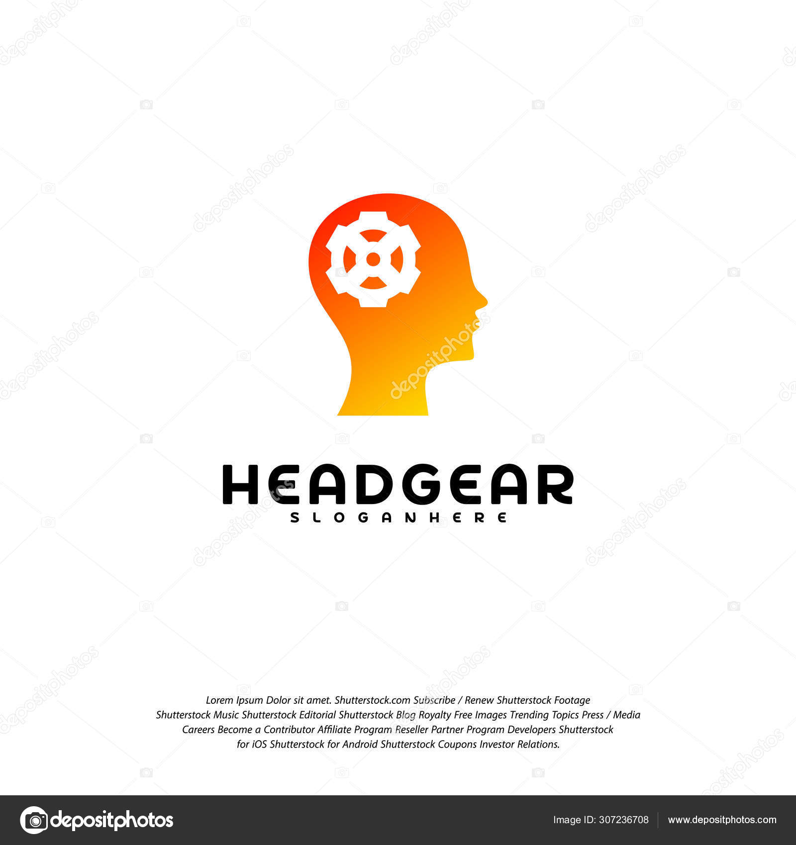 Head Gear logo vector, Head intelligence logo designs concept vector