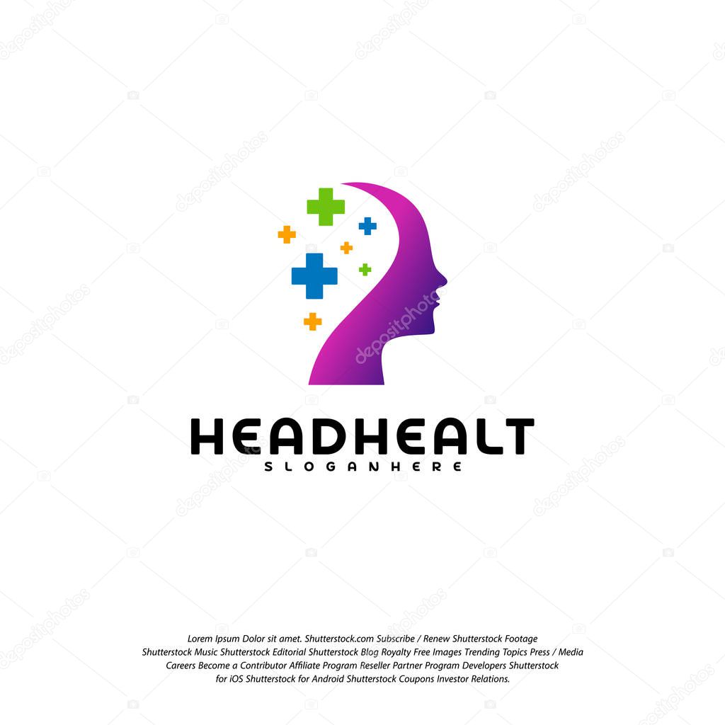 Head Health logo template vector, Head intelligence logo designs concept vector