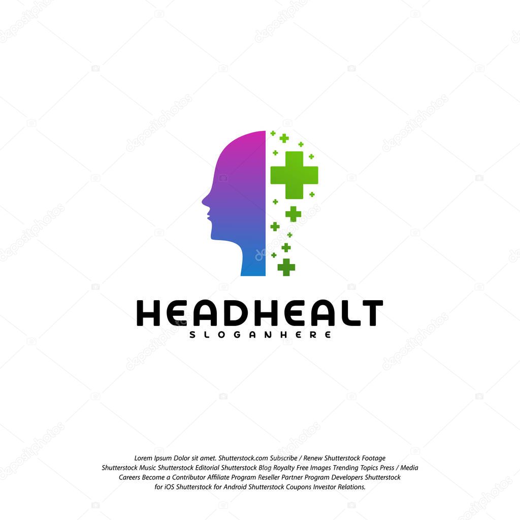 Head Health logo template vector, Head intelligence logo designs concept vector