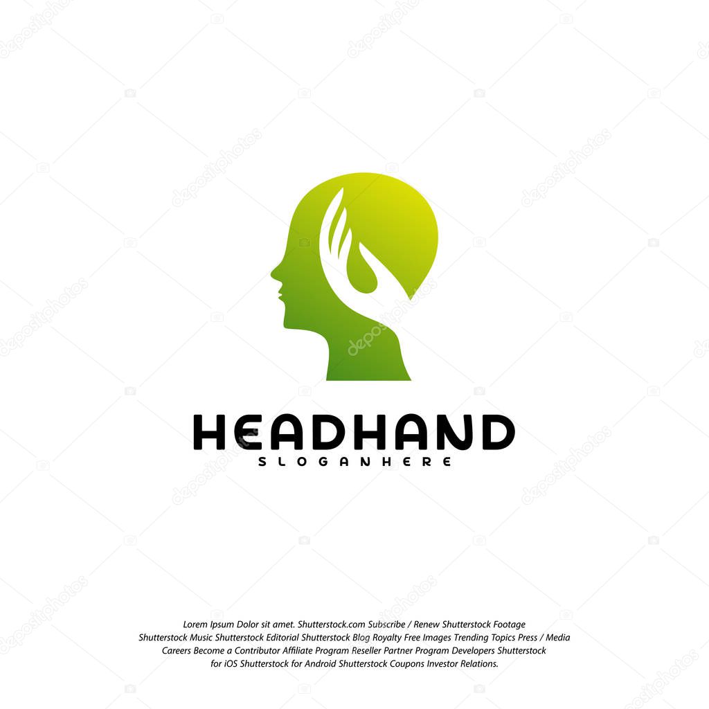 Head care logo vector, Head intelligence logo designs concept vector