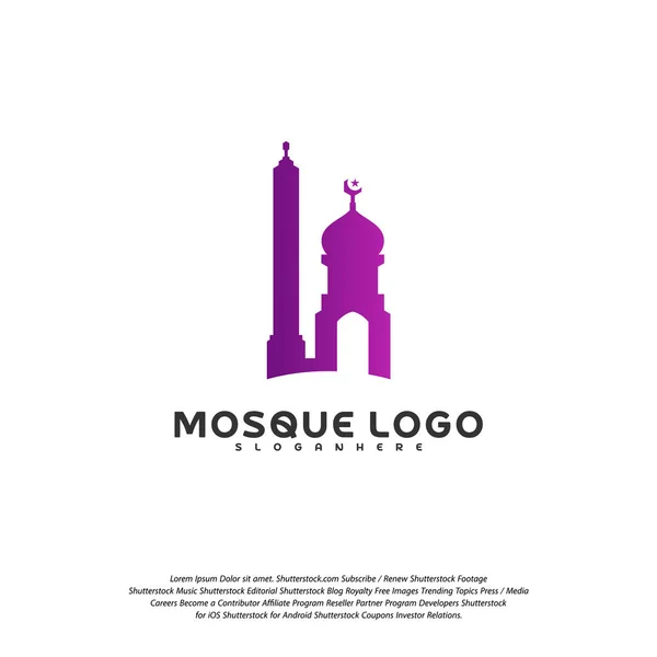 Islamische Logo-Design-Vektor. Moschee-Logo-Vorlage. Muslime lernen Logo-Vorlagen — Stockvektor