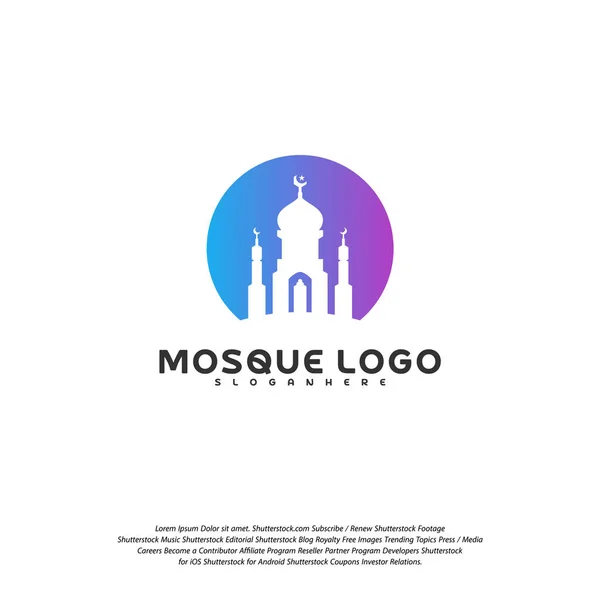 伊斯兰标志设计载体。清真寺标志模板。穆斯林学习徽标模板 — 图库矢量图片