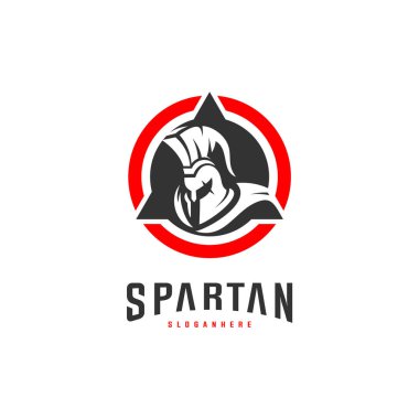 Spartan Logo tasarım vektör illüstrasyon . Spartan Kask Logo şablonu. Bir spor takımı için modern profesyonel logo seti