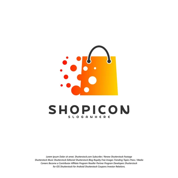 Online shop store markt logo vorlage design vektor, pixel shop logo design element — Stockvektor