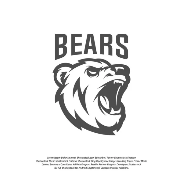 Urso Logo vetor de design. Logotipo de urso pardo profissional moderno para uma equipe de esporte — Vetor de Stock