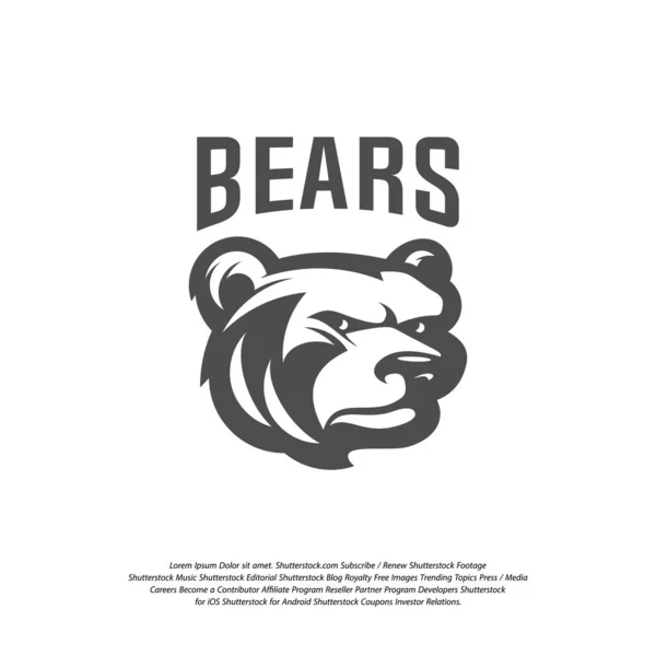 Bear Logo tasarım vektörü. Bir spor takımı için modern profesyonel boz ayı logosu — Stok Vektör