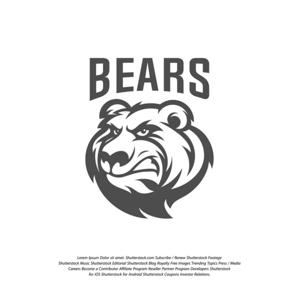 Bear Logo vecteur de conception. Logo grizzli professionnel moderne pour une équipe sportive — Image vectorielle