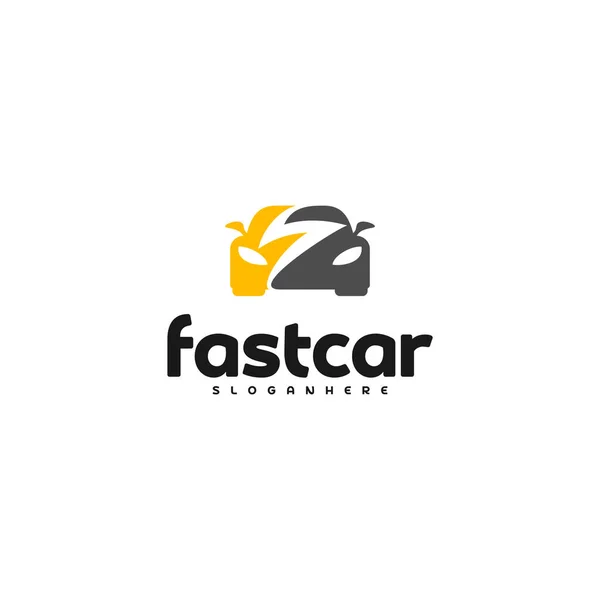 Plantilla de diseño de logotipo automotriz de coche rápido. Coche eléctrico logo vector — Vector de stock