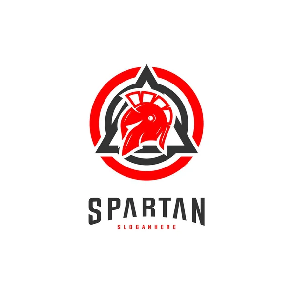 スパルタロゴデザインベクトルイラスト.スパルタンヘルメットロゴテンプレート。スポーツチームのためのモダンなプロのロゴセット — ストックベクタ