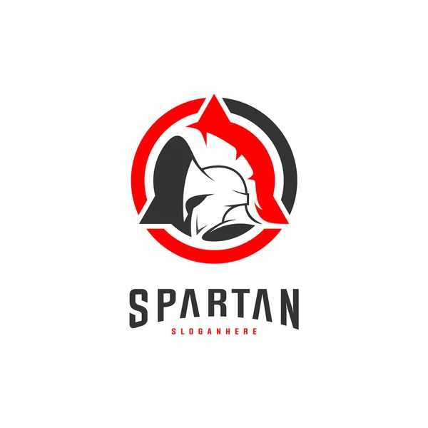 スパルタロゴデザインベクトルイラスト.スパルタンヘルメットロゴテンプレート。スポーツチームのためのモダンなプロのロゴセット — ストックベクタ