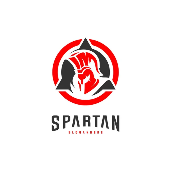 Illustration vectorielle de conception Spartan Logo. Modèle de logo de casque spartiate. Logo professionnel moderne pour une équipe sportive — Image vectorielle