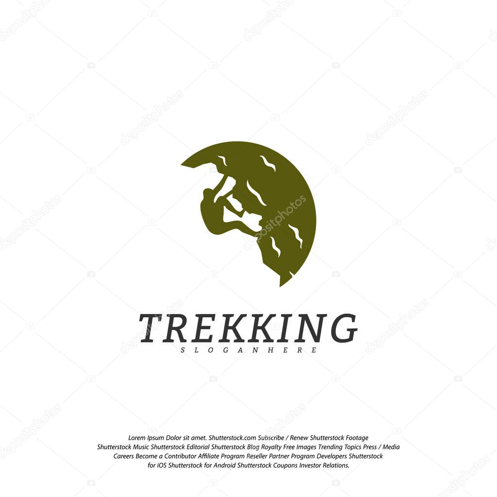 Rock Climber vector logo template. Outdoor activity symbol logo