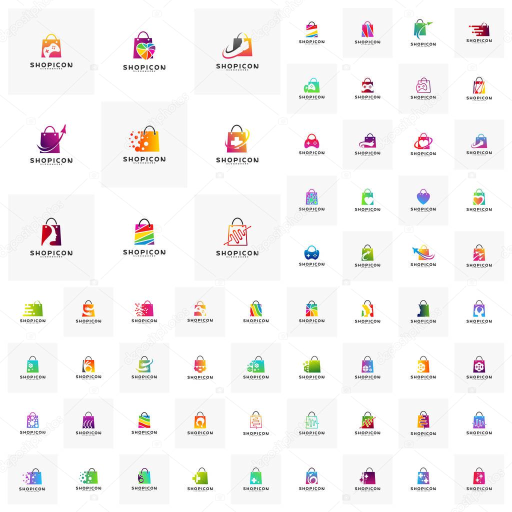Collection of Shop Logo Template Design Vector concept
