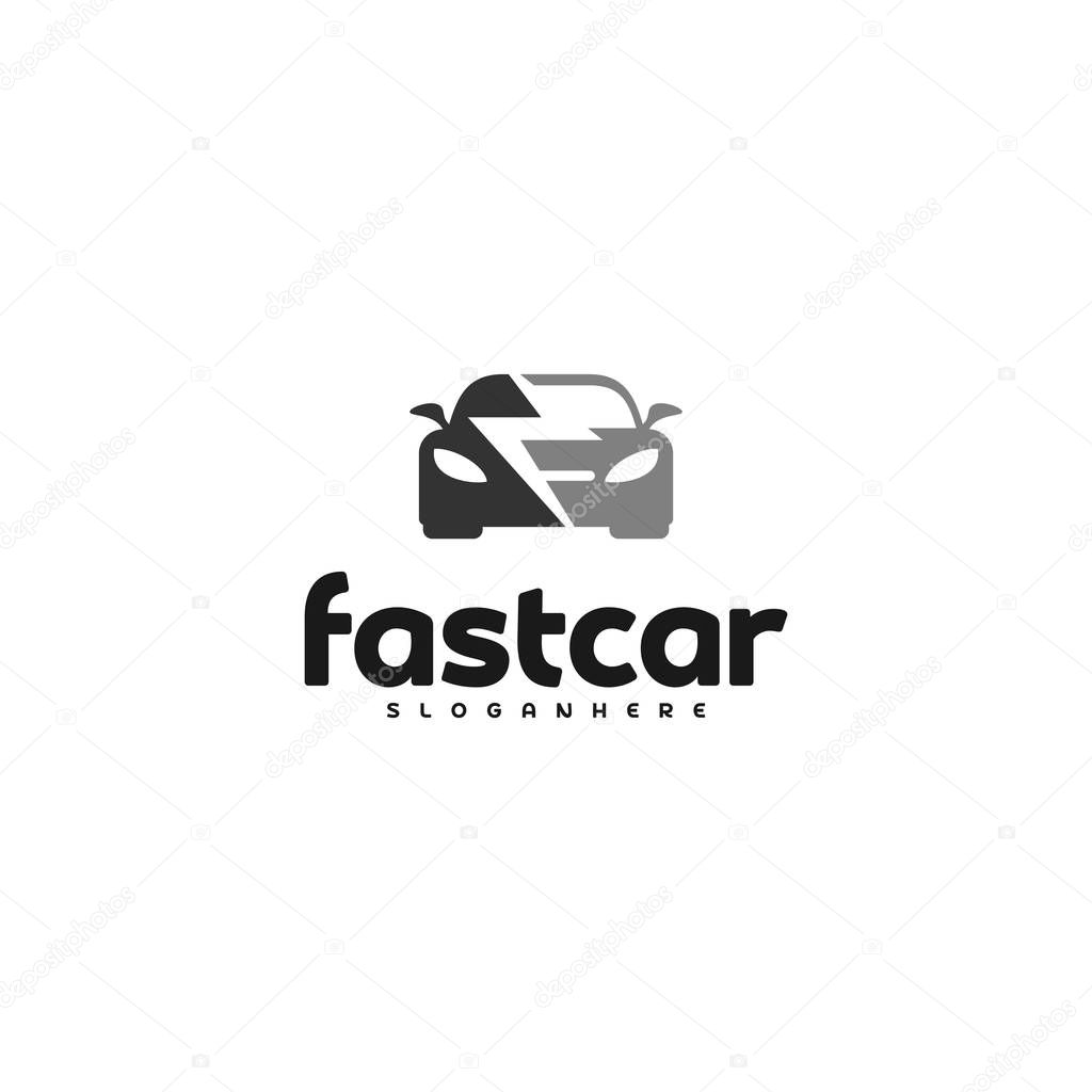 Fast Car Automotive Logo Design Template. Electric car logo vector