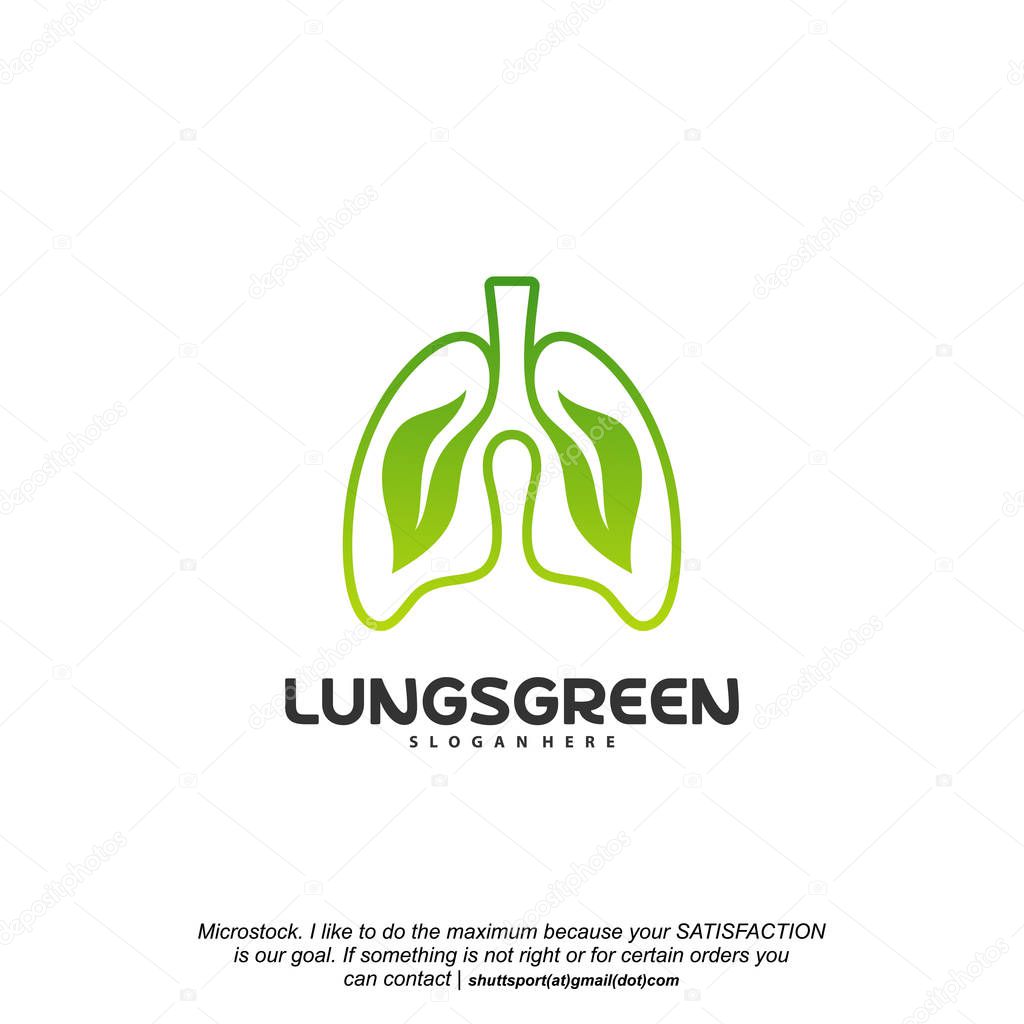 Lung care logo designs vector, Nature Lungs logo concept vector, Lungs Health logo template