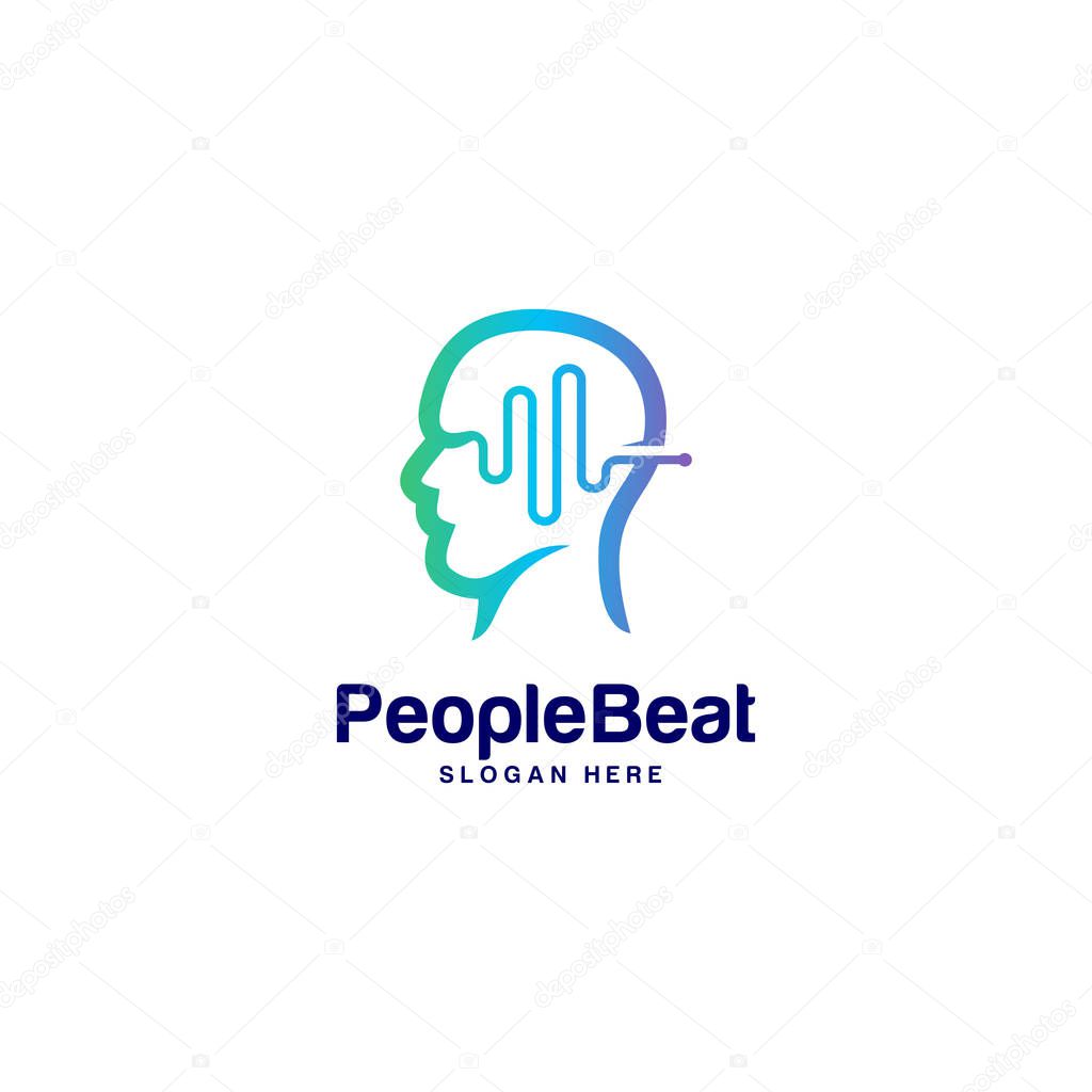 Community logo template designs concepts vector illustration, People Beat logo concepts