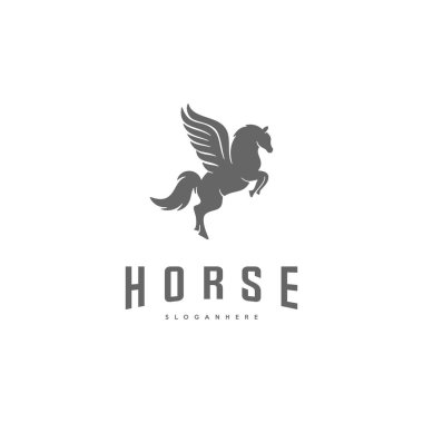 Pegasus Vektör Logo Şablonu. At logosu şablonu